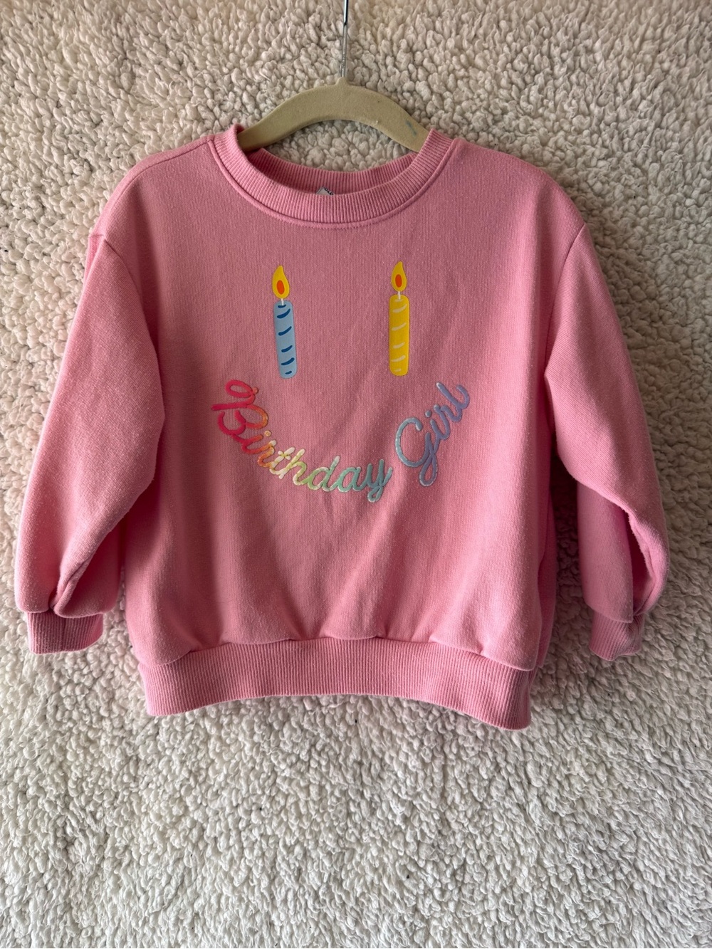 Old Navy Pink "Birthday Girl" Sweatshirt